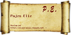 Pajzs Eliz névjegykártya